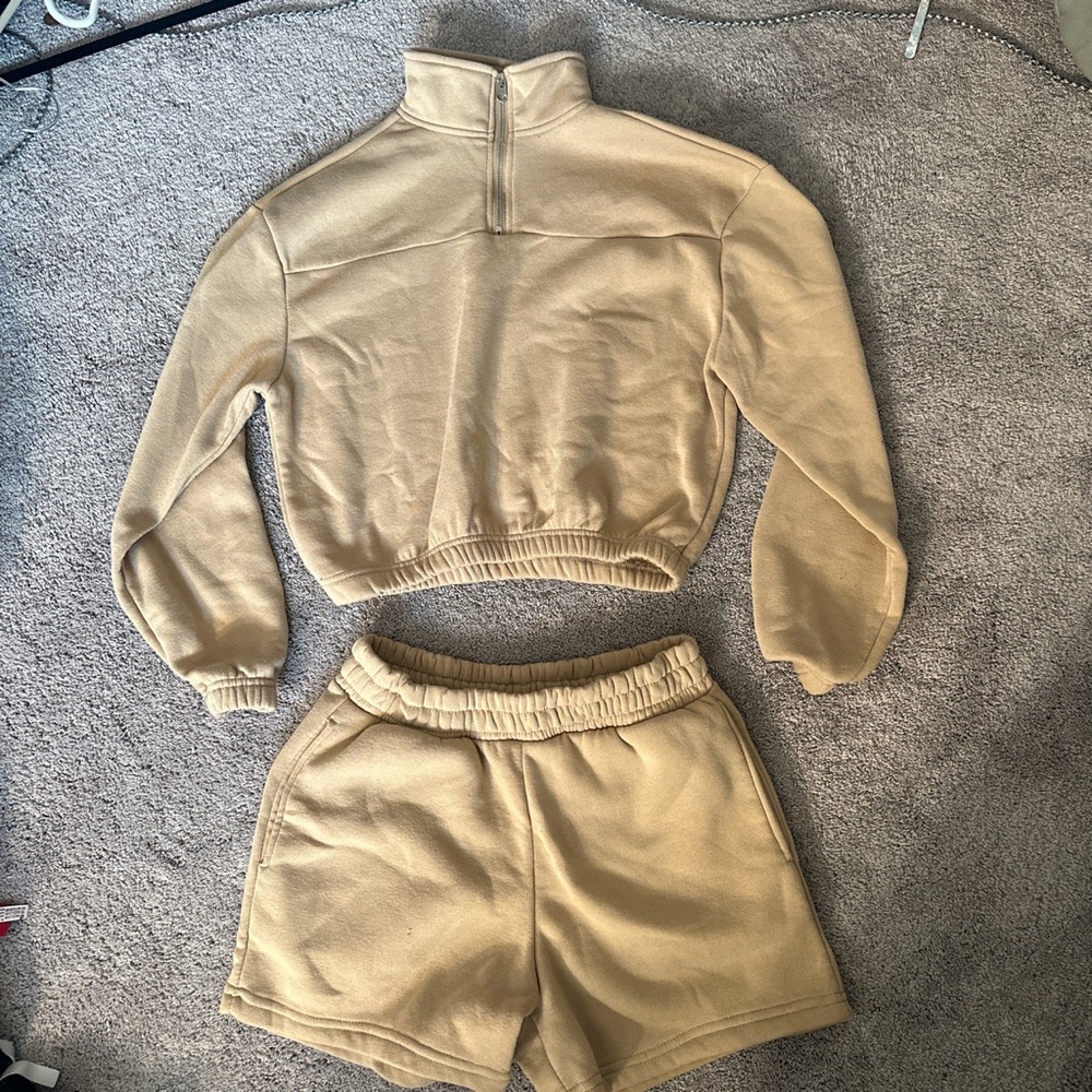 2 piece shorts and sweater set